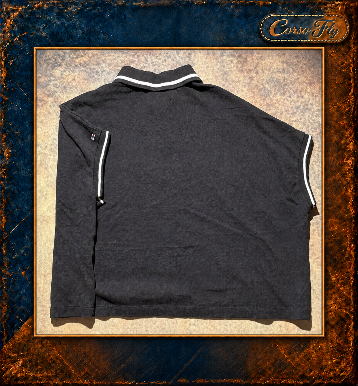 Tommy Jeans polo corta donna XS nera con ricamo New York City