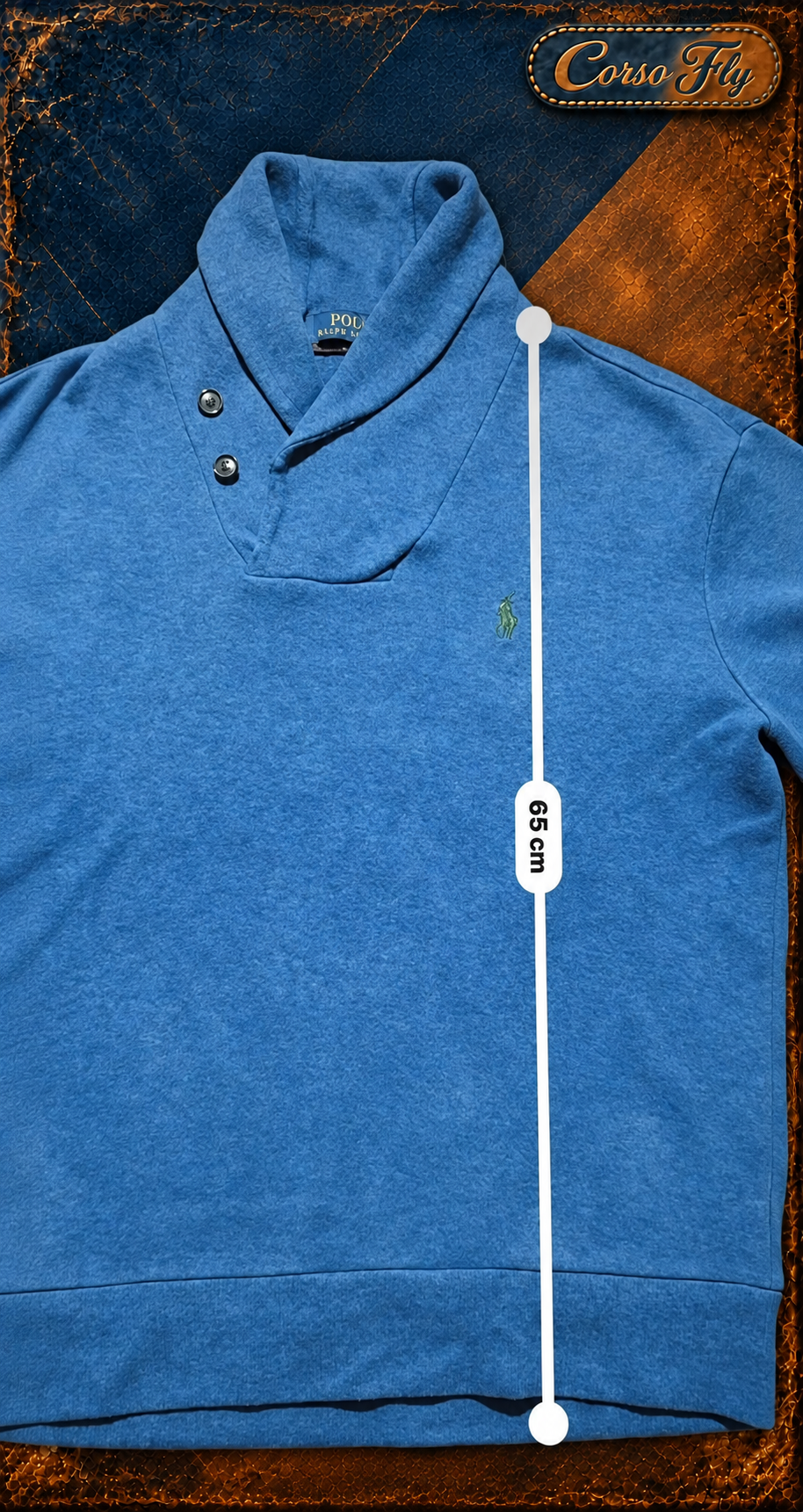 Polo Ralph Lauren maglione uomo blu - lunghezza 65 cm Corso Fly