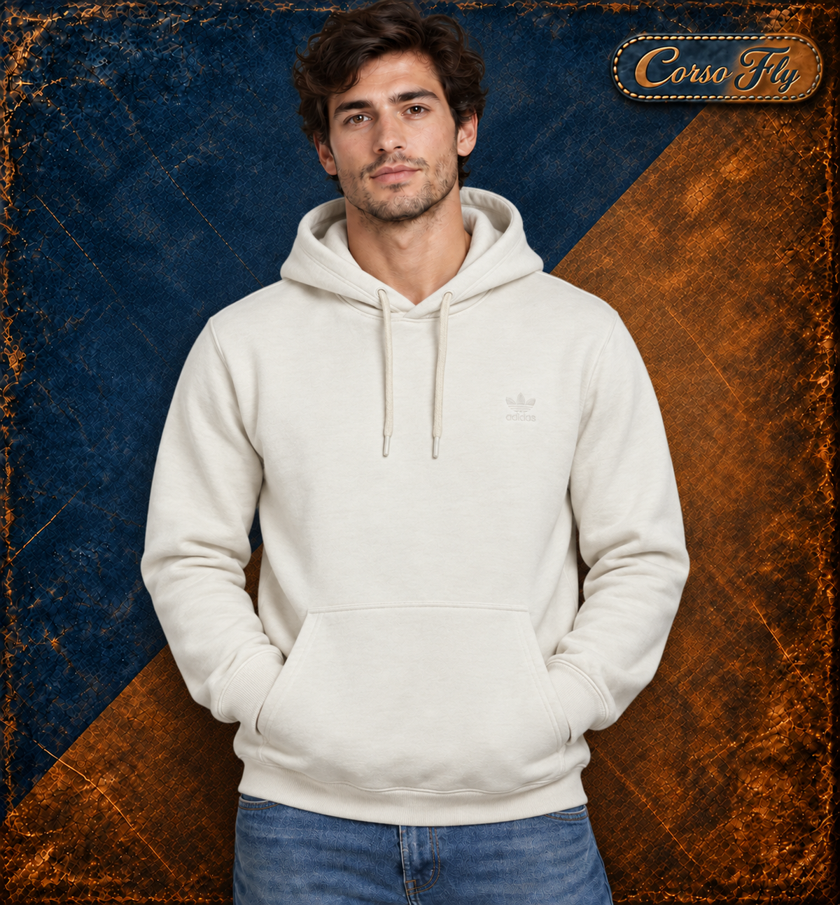 Felpa Adidas Originals indossata dal modello - Corso Fly