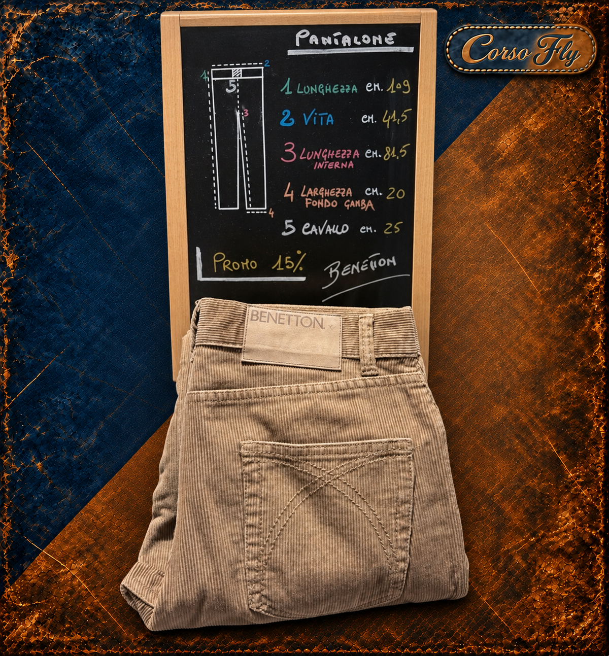 Pantaloni Benetton - lavagna misure - Corso Fly