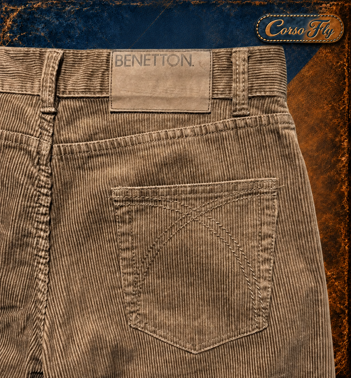 Pantaloni Benetton - tasca e patch posteriore - Corso Fly