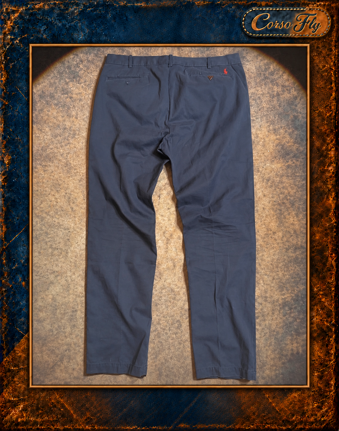 Polo Ralph Lauren pantaloni uomo blu W34 L32 Custom Fit