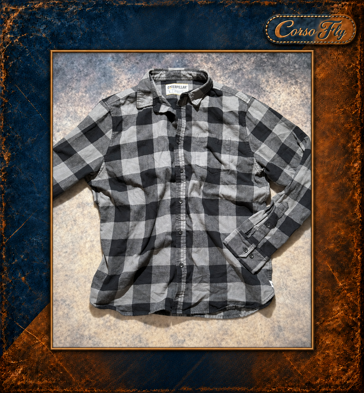 Camicia Caterpillar CAT L — fronte a capo disteso e polsino — Corso Fly