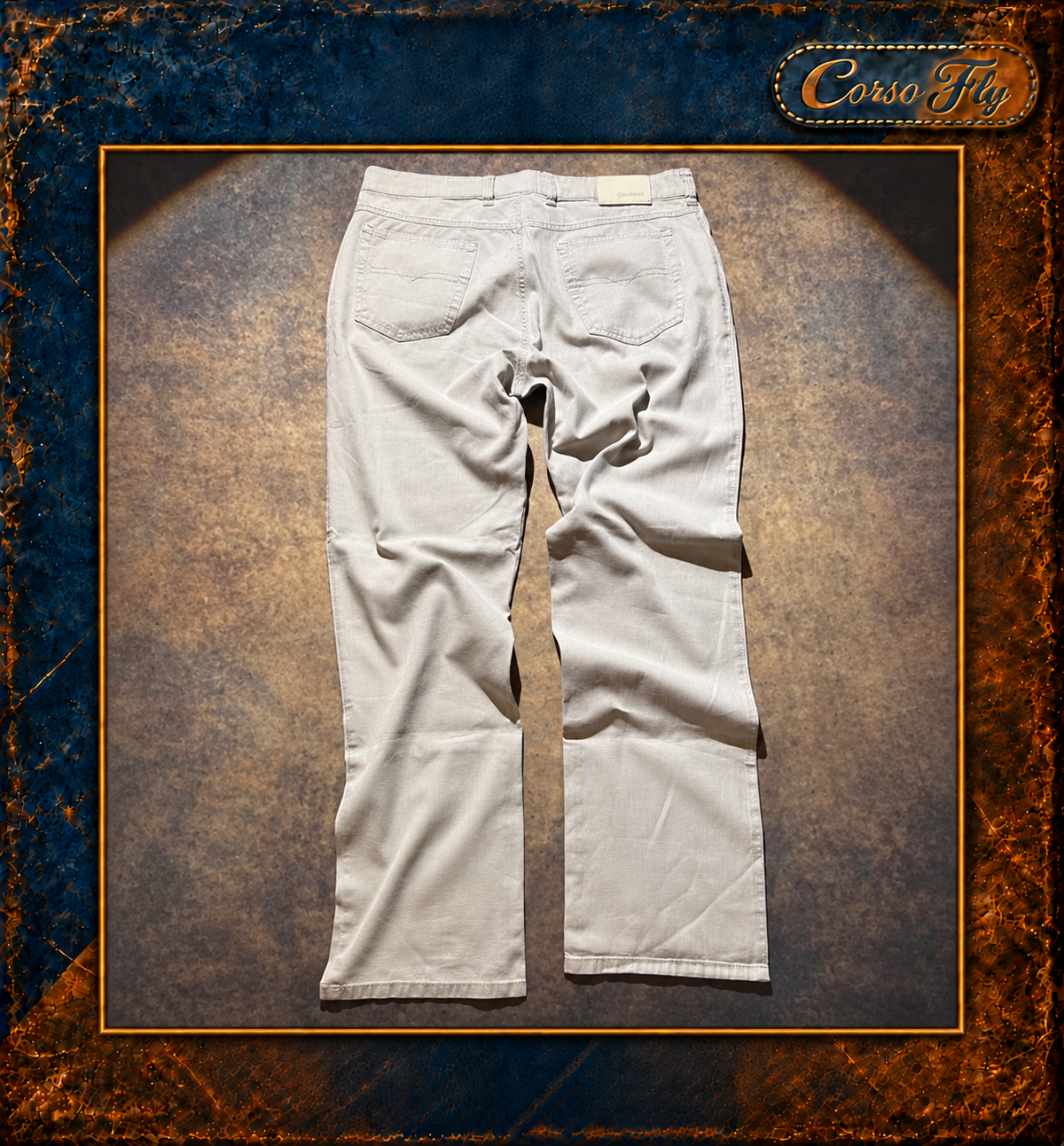 Retro dei pantaloni Gardeur grigio chiaro — Corso Fly