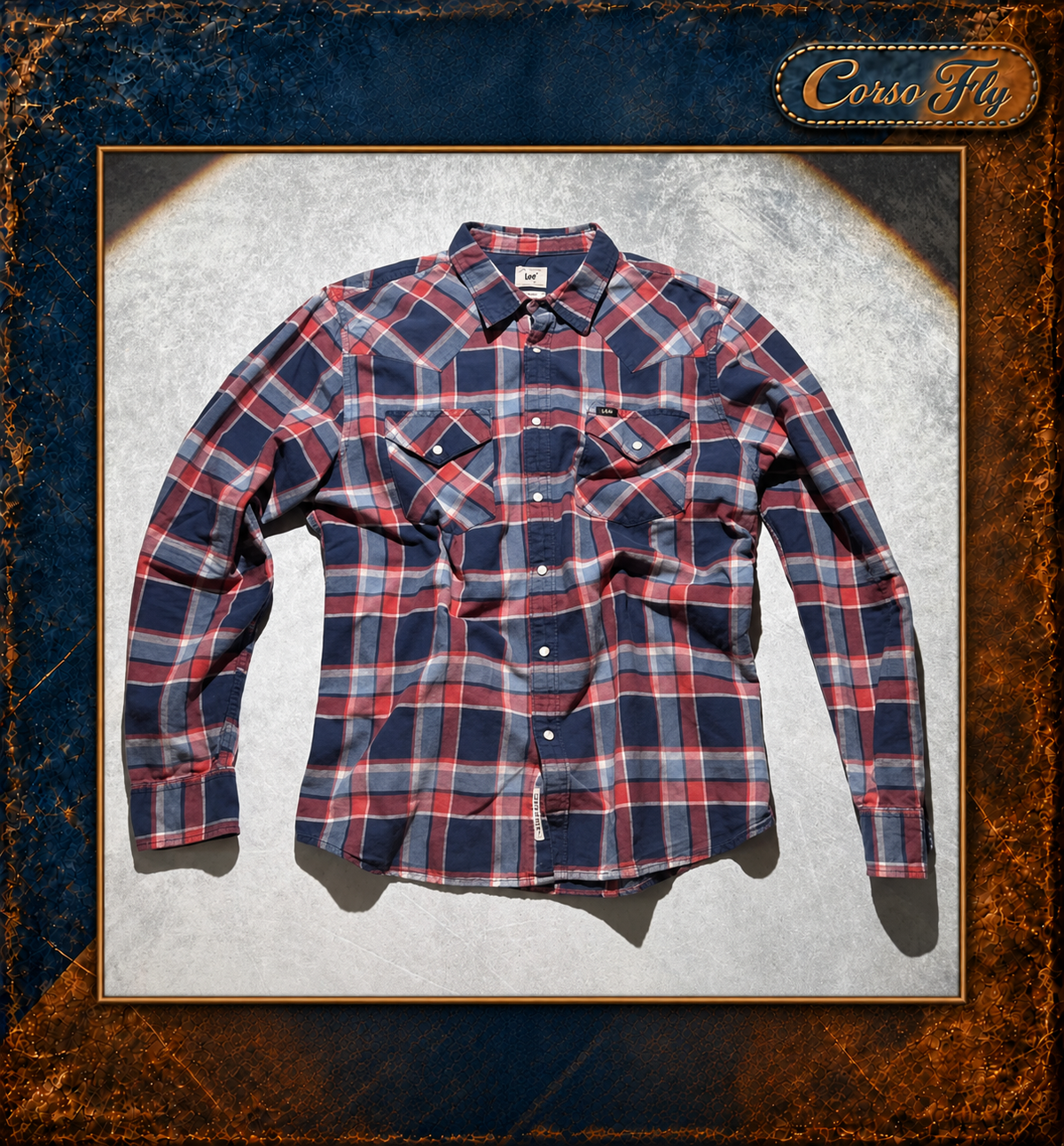 Camicia Lee a quadri XL Slim Fit — fronte a capo disteso — Corso Fly