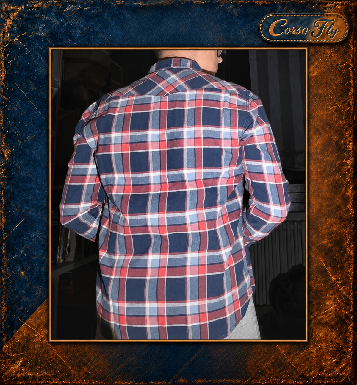 Camicia Lee a quadri XL Slim Fit — indossata retro — Corso Fly