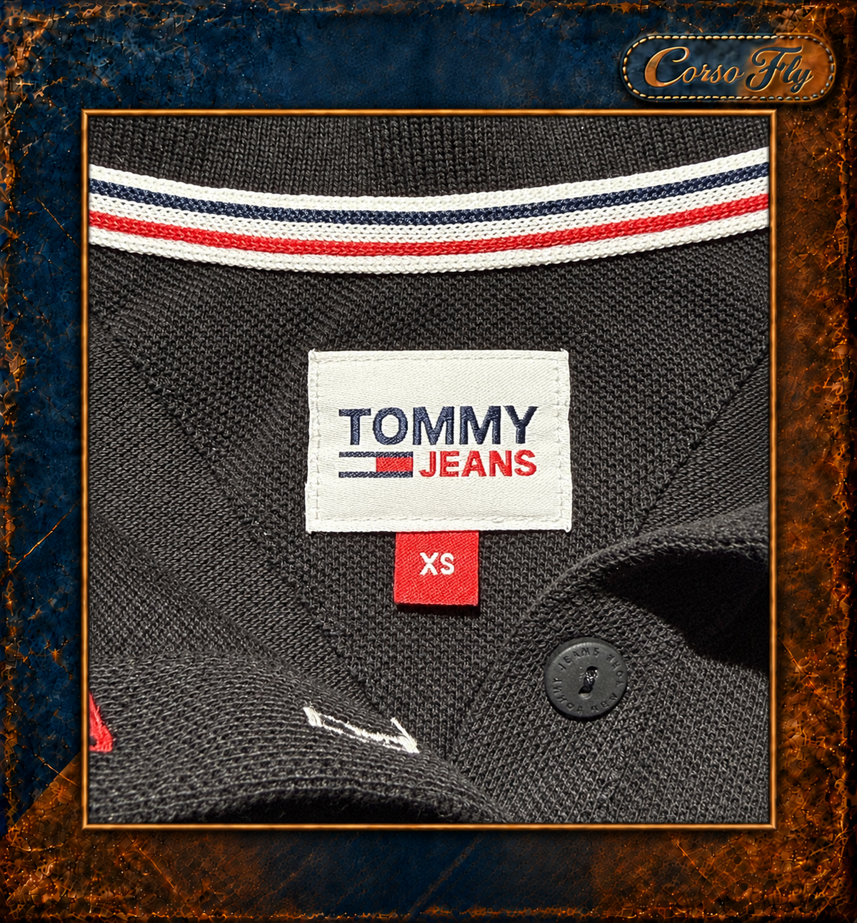Tommy Jeans polo corta donna XS nera con ricamo New York City
