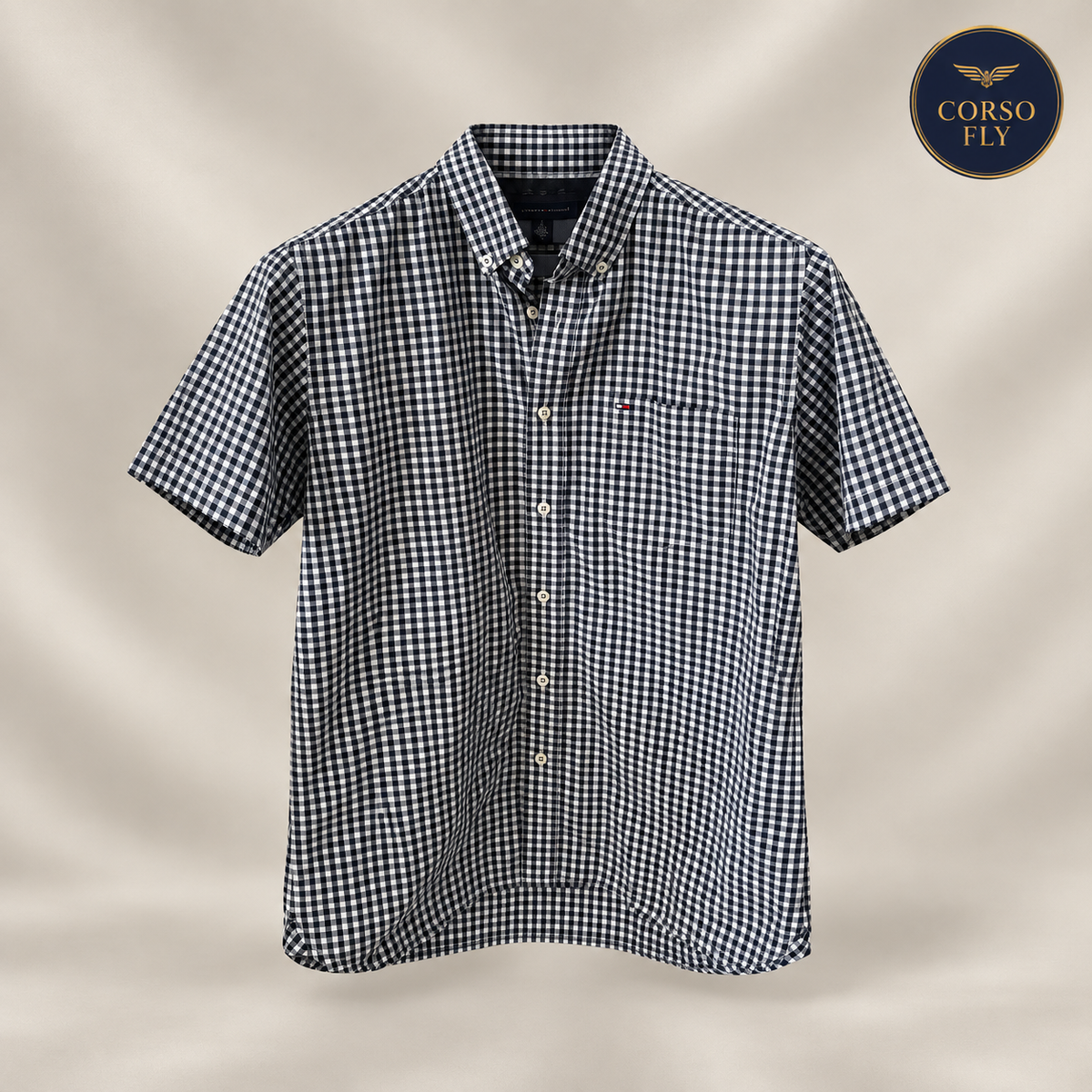 Tommy Hilfiger camicia uomo M blu e bianca - Corso Fly