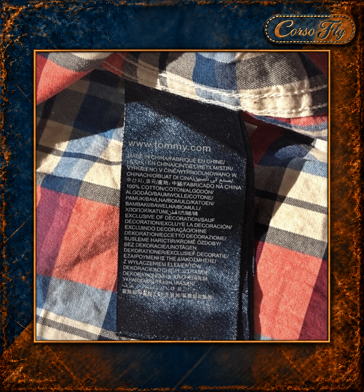 Camicia Tommy Hilfiger XL Slim Fit — etichetta composizione 100% cotone — Corso Fly