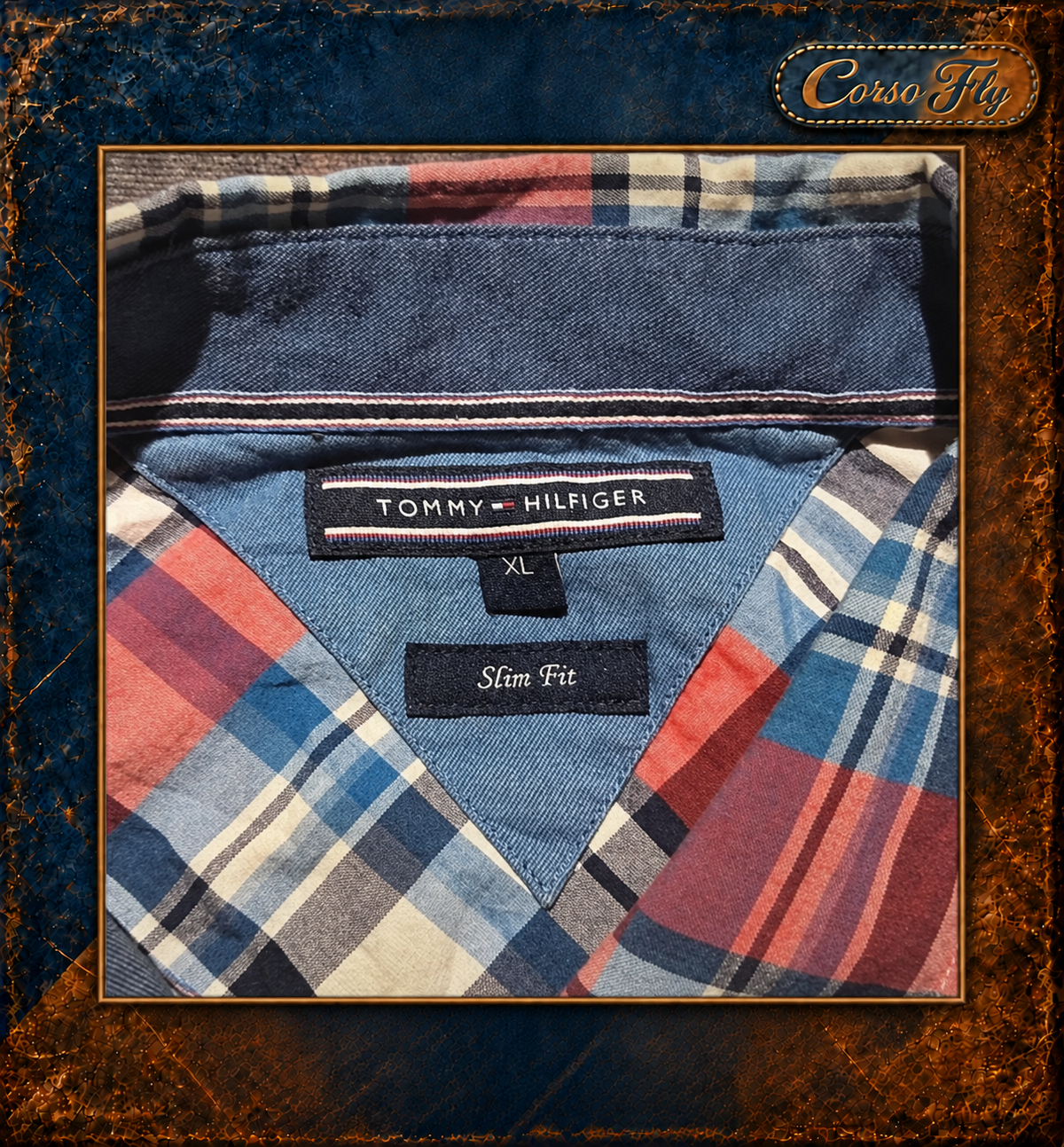 Camicia Tommy Hilfiger XL Slim Fit — etichetta taglia XL Slim Fit — Corso Fly