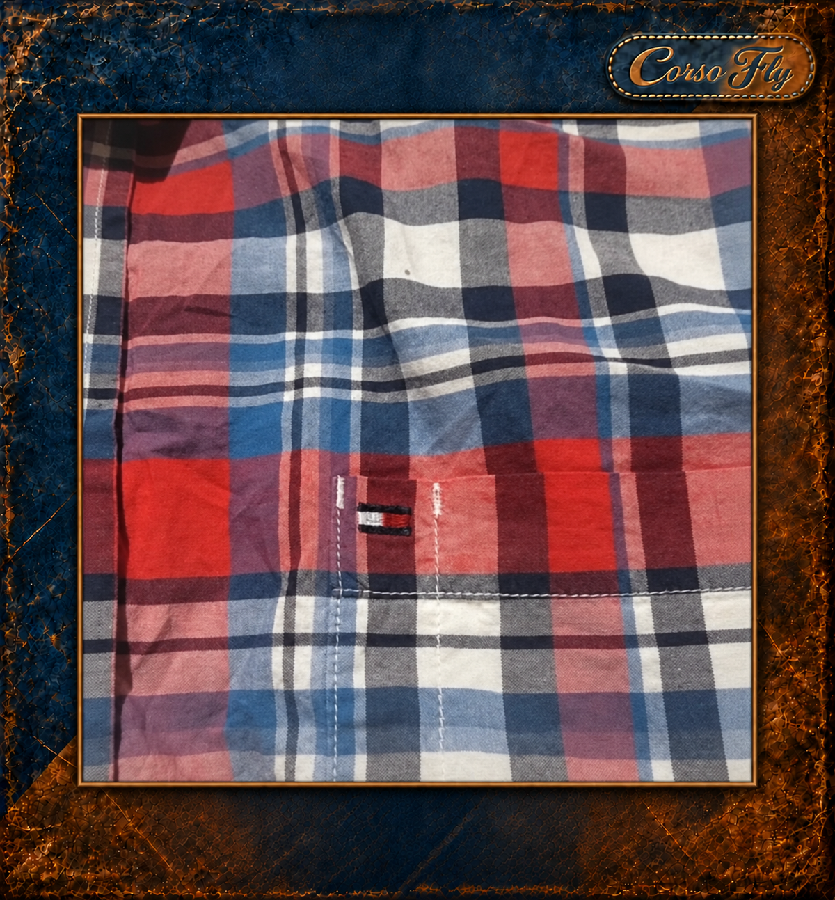 Camicia Tommy Hilfiger XL Slim Fit — taschino, logo e segno visibile sul tessuto — Corso Fly