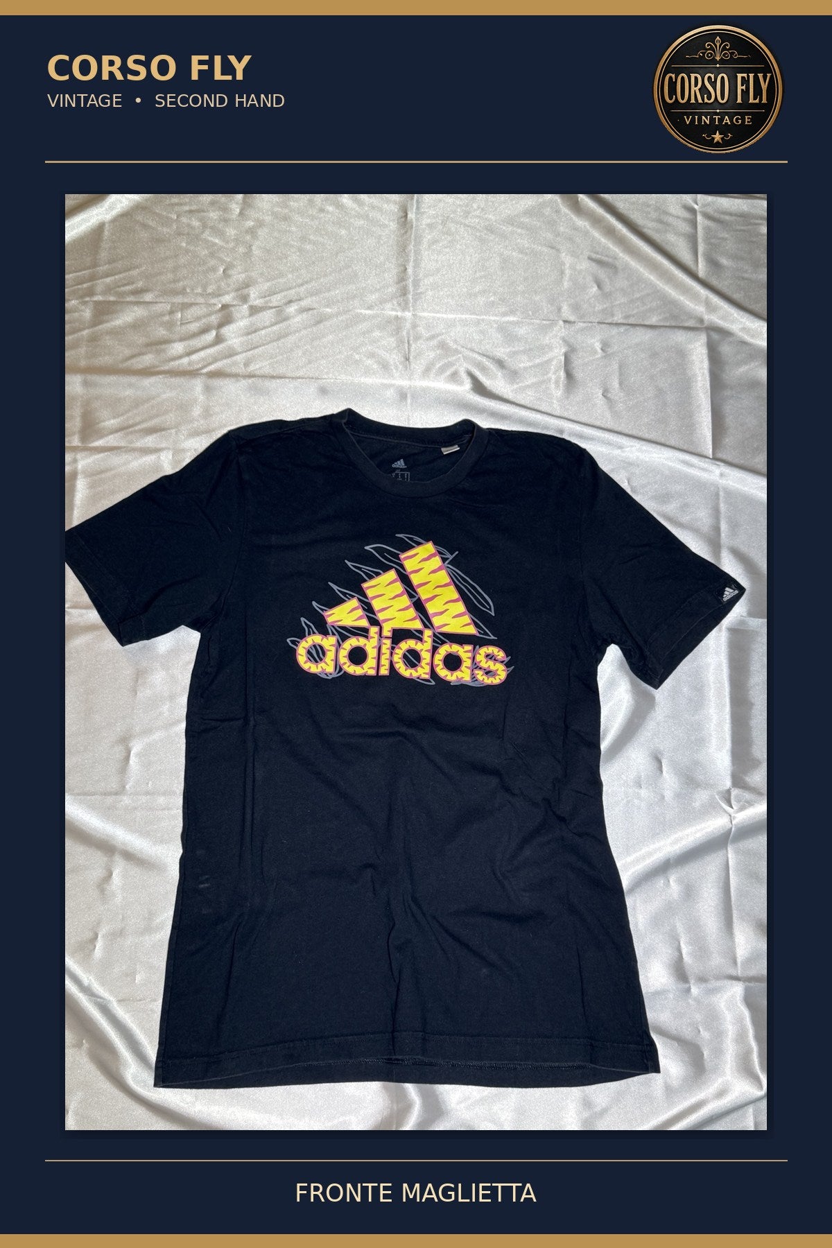 Maglietta Adidas nera taglia S - fotografia originale fronte