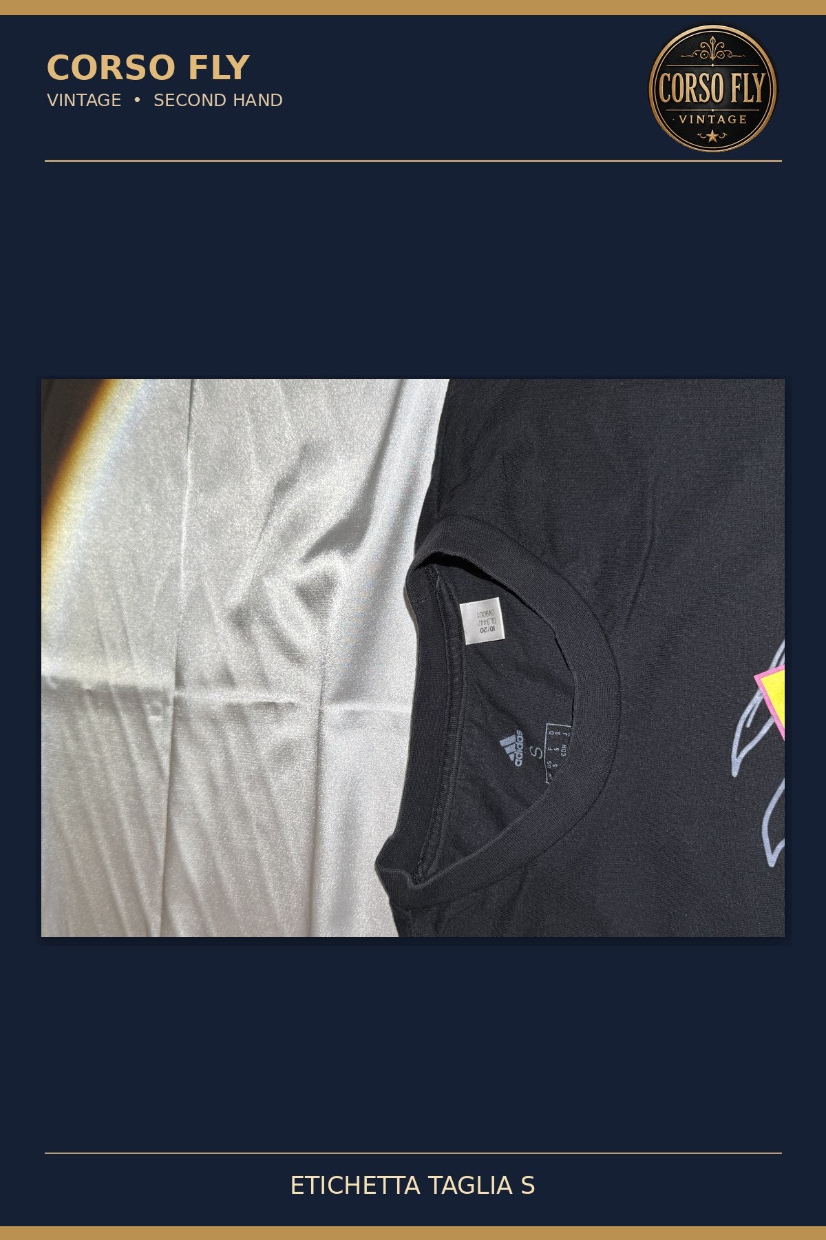 Etichetta interno collo Adidas taglia S