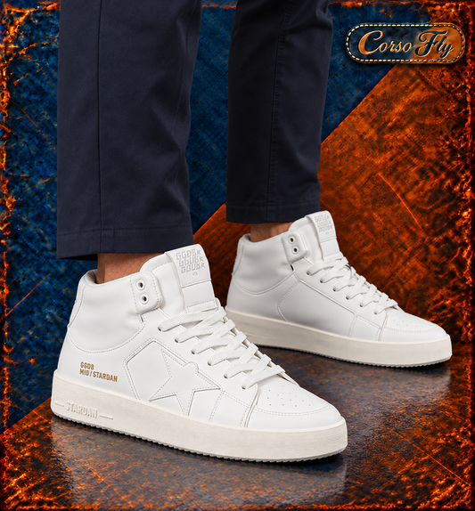 Immagine illustrativa con modello — Golden Goose Mid-Stardan bianche
