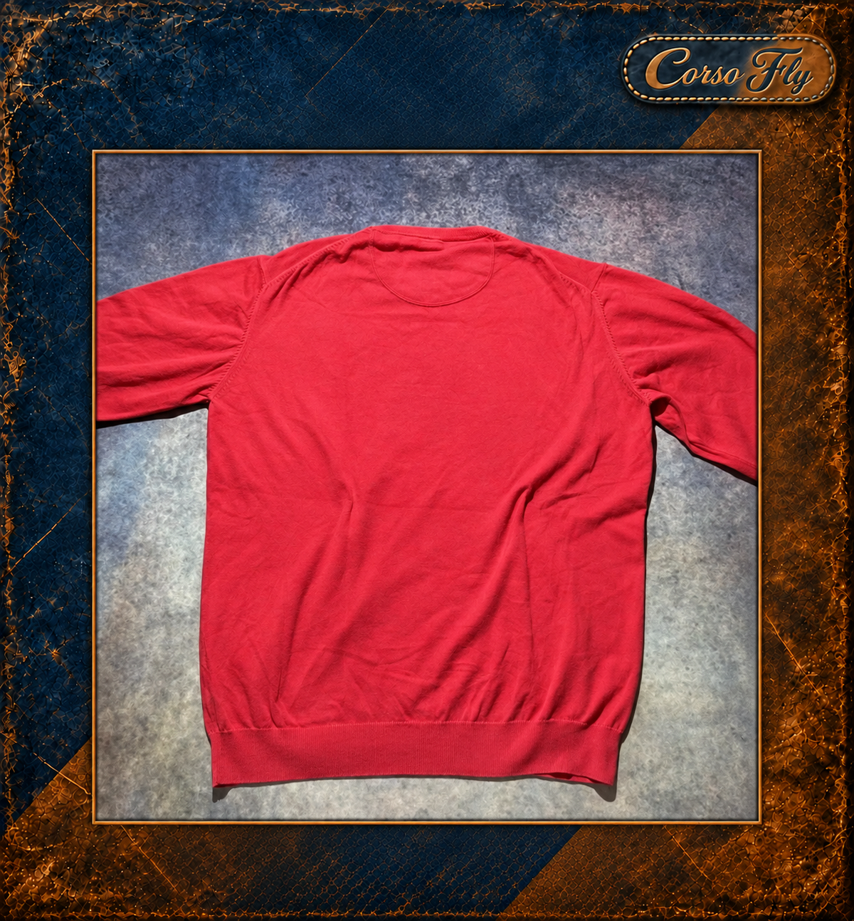 GANT maglione uomo XL rosso girocollo Stretch Cotton logo ricamato – foto del capo 4, sfondo Corso Fly