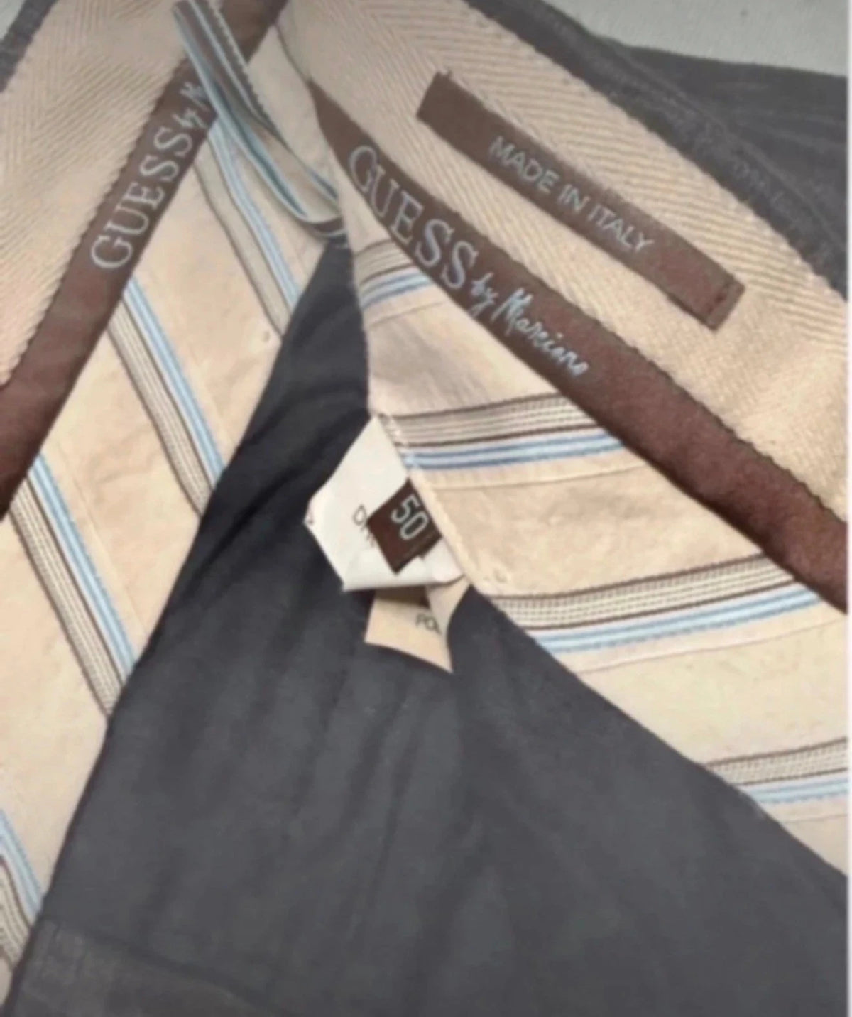 Guess by Marciano pantaloni uomo 50 lino grigio - foto reale 5