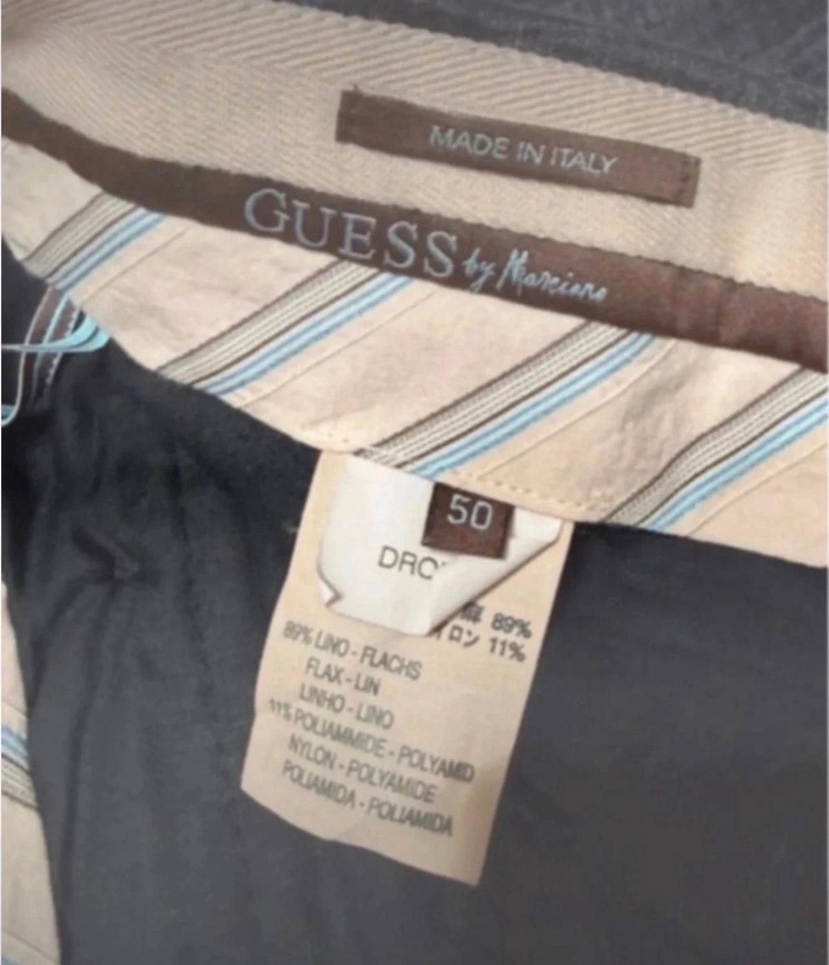 Guess by Marciano pantaloni uomo 50 lino grigio - foto reale 6