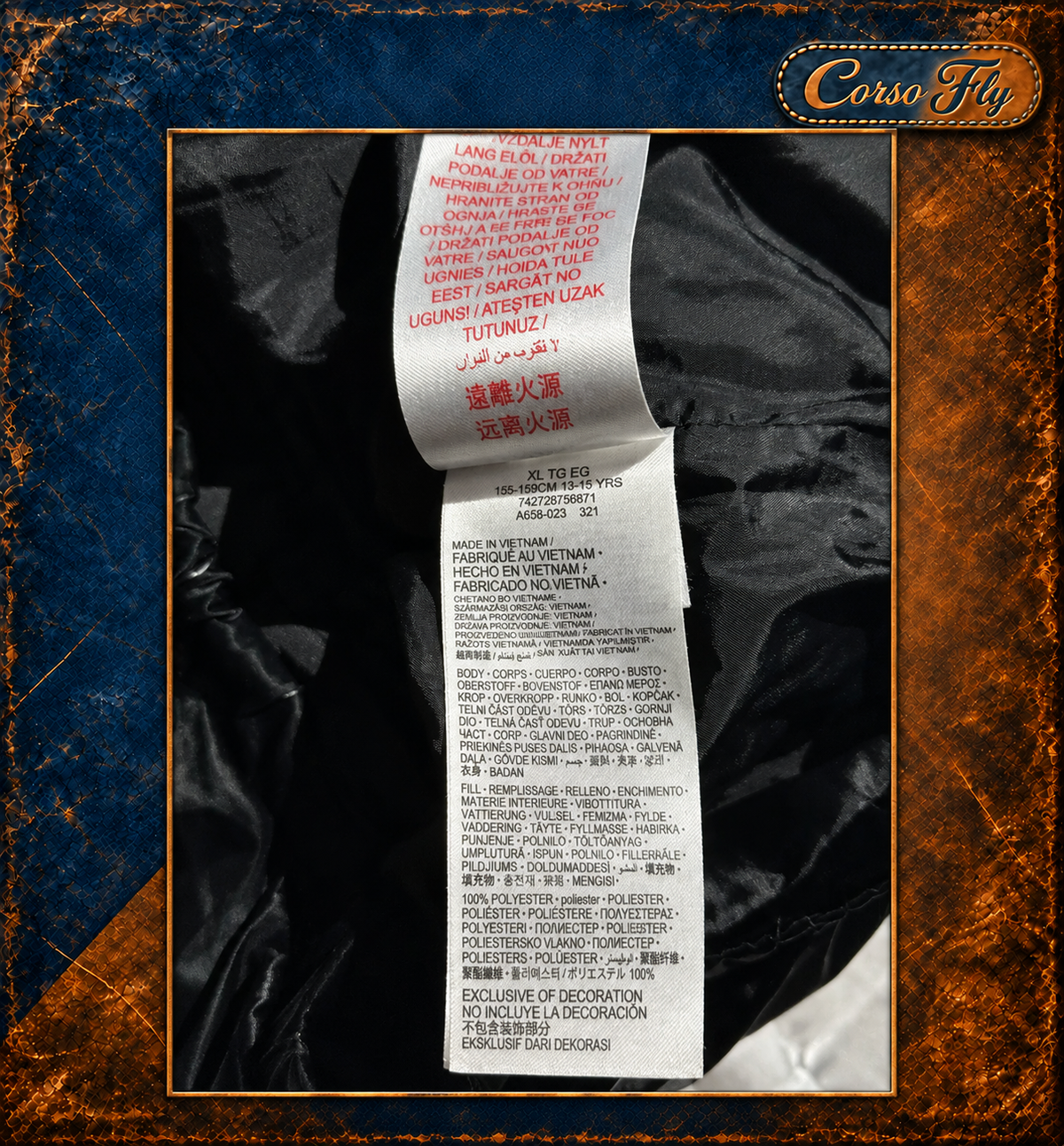 Jordan etichetta XL 155–159 cm, composizione e codice A658-023