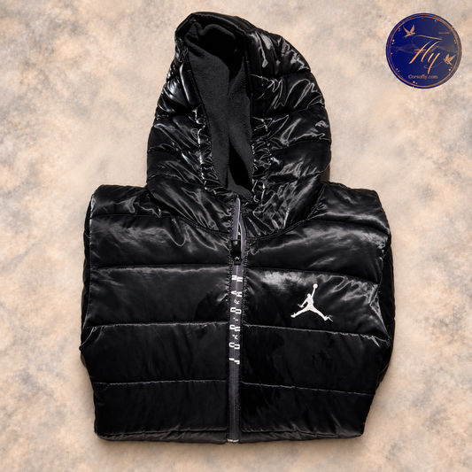 Piumino Jordan nero con cappuccio taglia XL bambino con logo Corso Fly