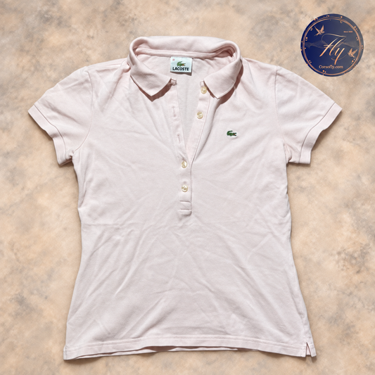 Polo Lacoste donna rosa taglia 38 con logo Corso Fly