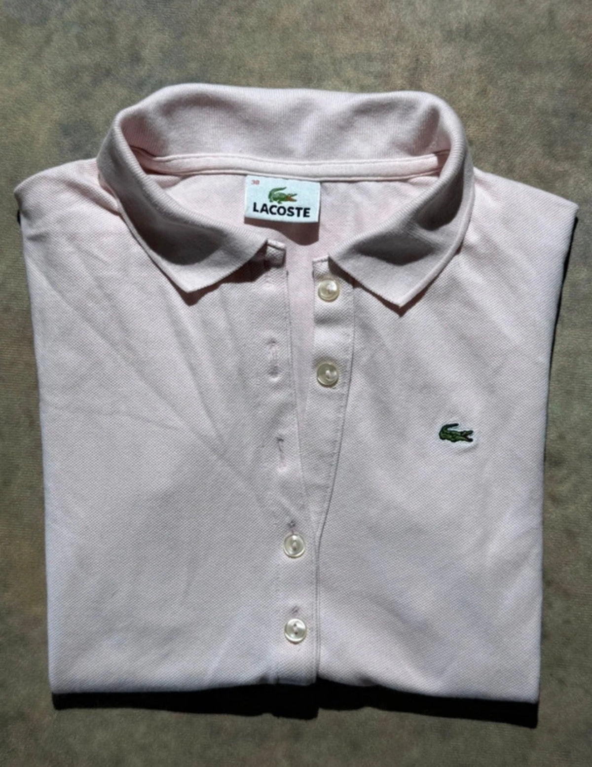 Polo Lacoste donna rosa taglia 38 - dettaglio colletto