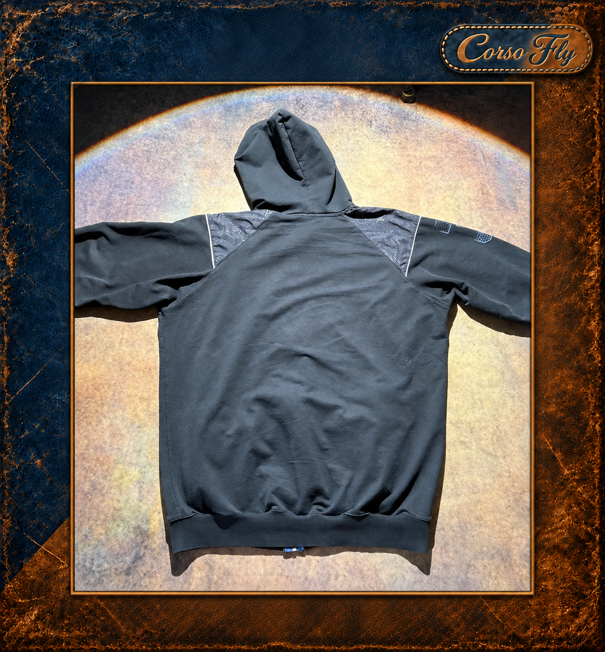 Nike giacca felpa tecnica uomo 3XL 48/50 nera blu con cappuccio – foto del capo 5, sfondo Corso Fly