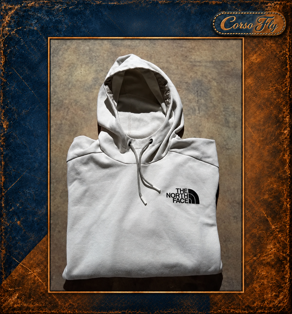 The North Face Woven Pocket Hoodie uomo L grigio ghiaccio beige – foto del capo 3, sfondo Corso Fly