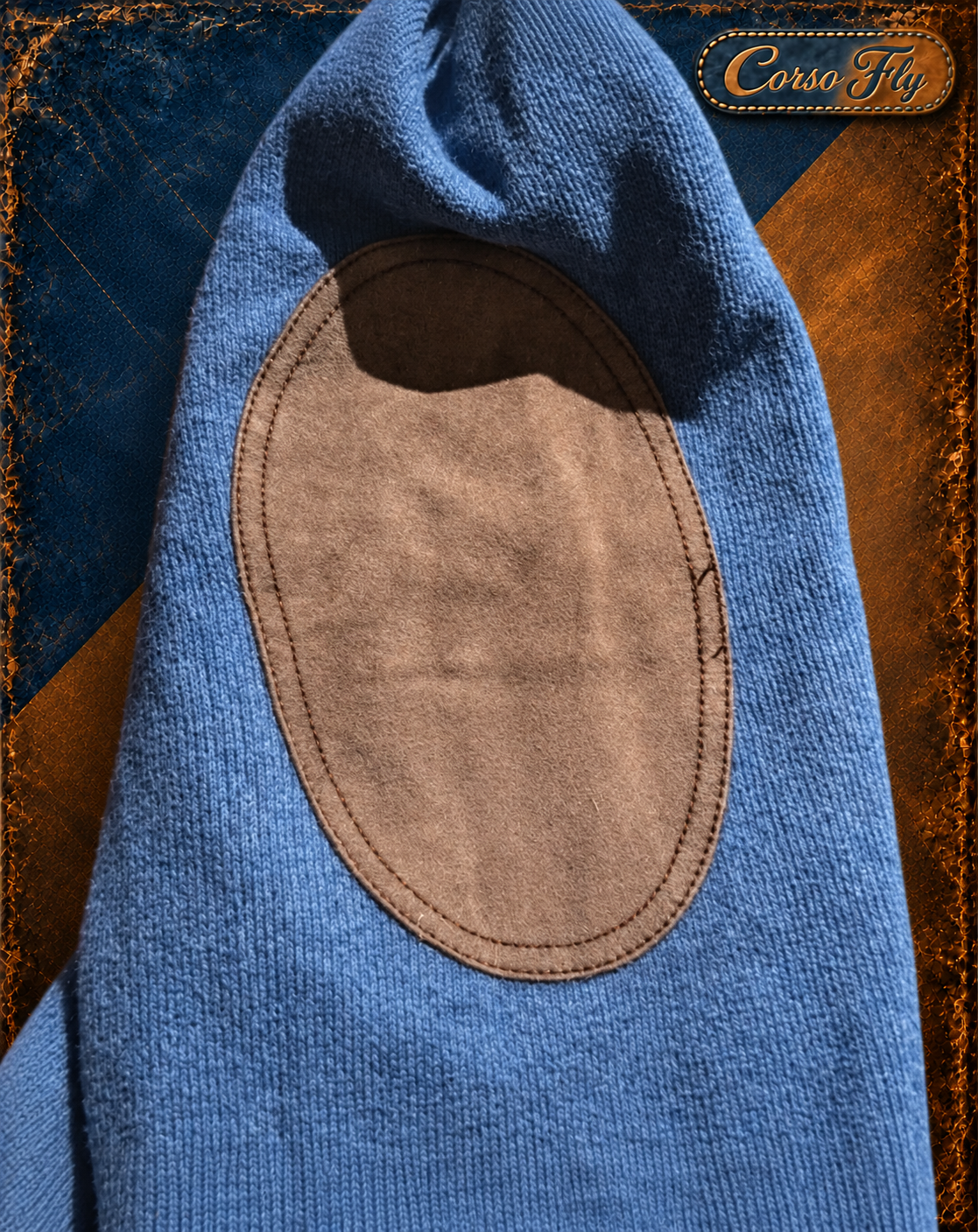 Polo Ralph Lauren maglione uomo blu - toppa gomito Corso Fly