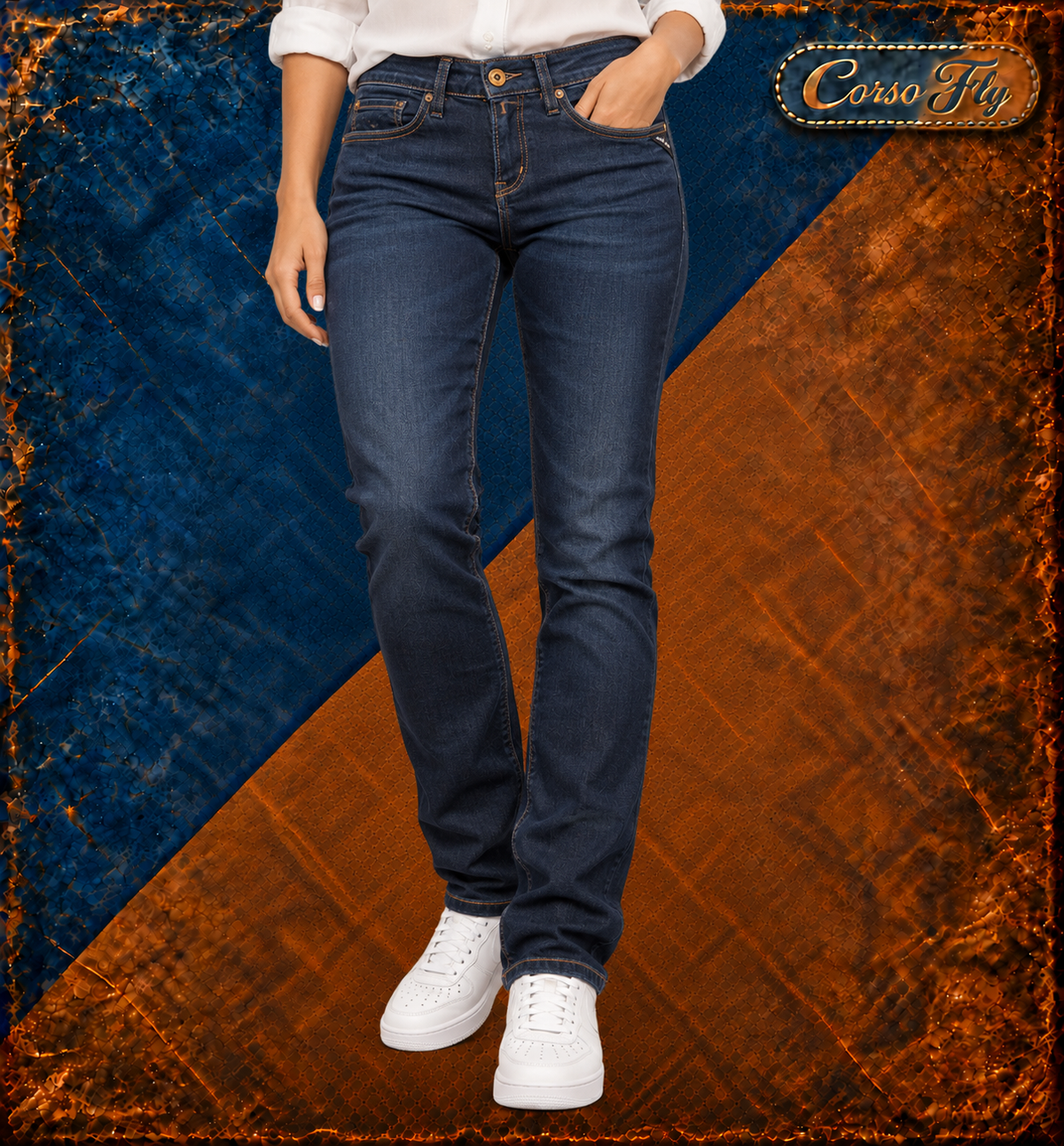 Jeans Replay indossati – rappresentazione virtuale
