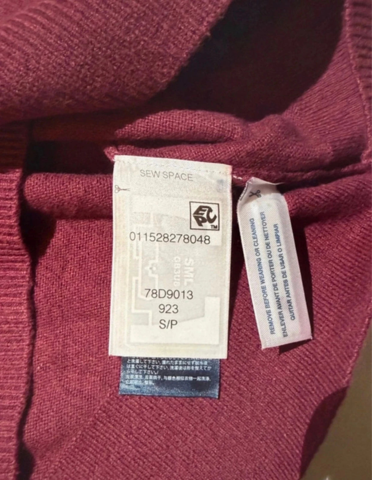 Tommy Hilfiger maglione uomo S Pima cotone cashmere bordeaux 78D9013 - foto 5