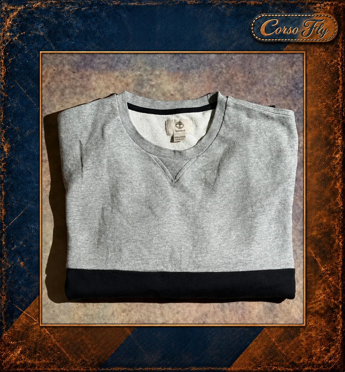 Timberland felpa uomo XXL slim fit girocollo grigia e nera – foto del capo 3, sfondo Corso Fly
