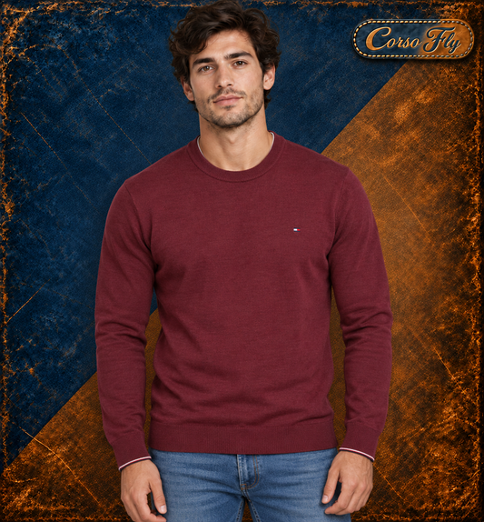 Tommy Hilfiger bordeaux indossato dal modello – Corso Fly