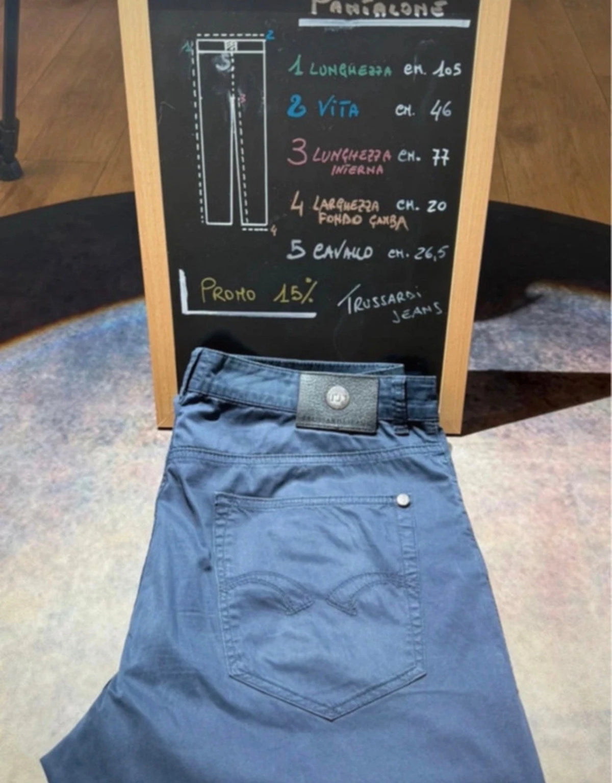 Pantaloni Trussardi Jeans uomo taglia 52 blu con misure